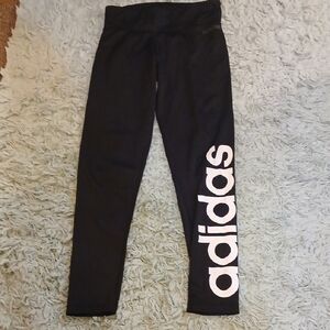 Adidas Black Leggings with Bold White Logo